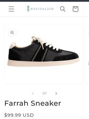 Farrah Sneaker Black Walking Shoe Revitalign